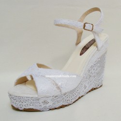 Alpargatas Nupciales Venus plumas