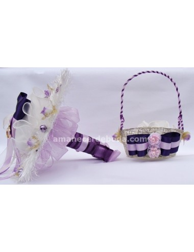 Conjunto morado anillos boda