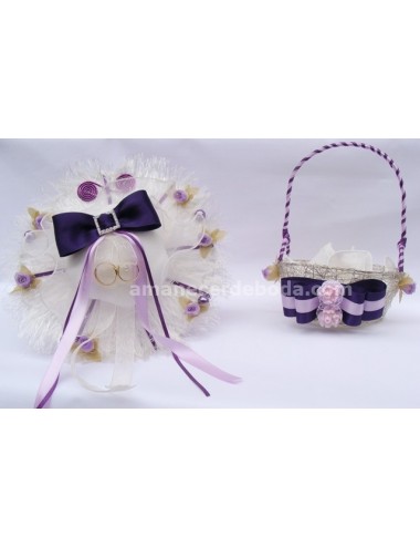 Conjunto morado anillos boda