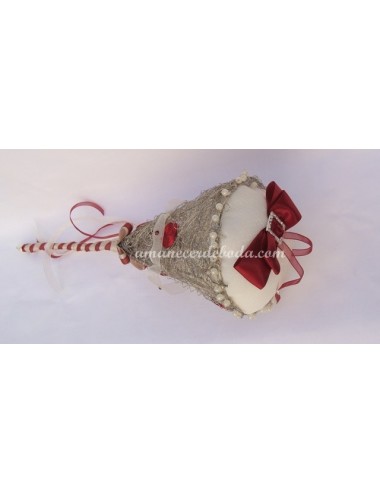 Cojin anillos boda granate