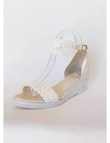 Alpargatas Novia cuñas bajas. Esparteñas cuñas bajas Boda