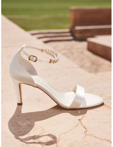 sandalias novia con perlas