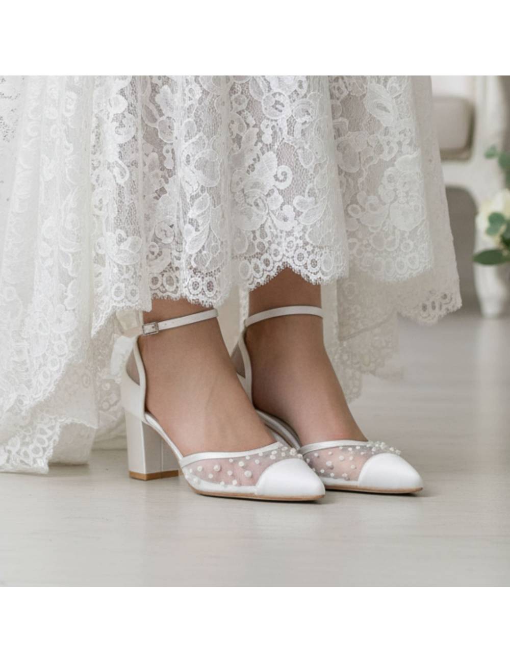 scarpe sposa comode, tacco largo.