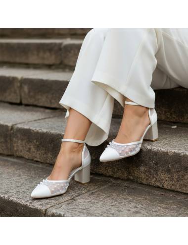 chaussure de mariée confortable. chaussure mariage talon large
