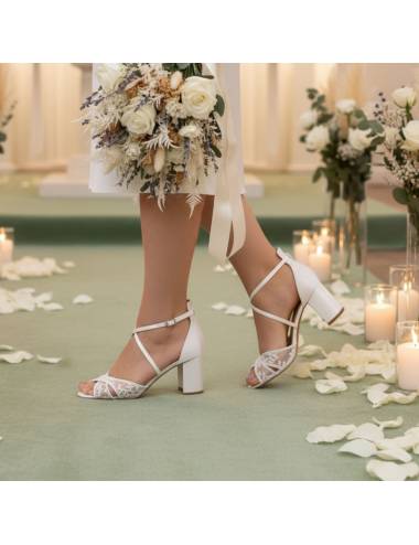 escarpins confortables mariage - sandales marriage dentelle