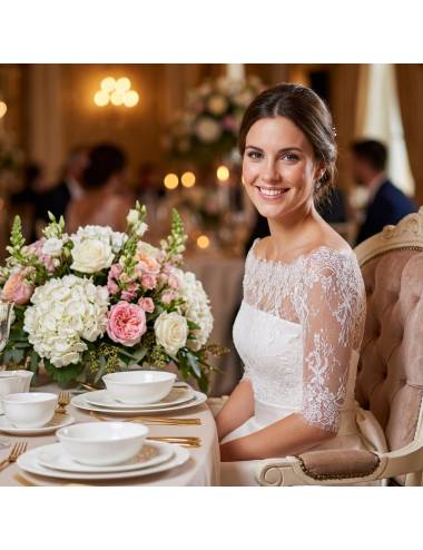 sheer lace bridal top