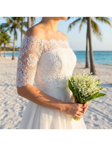 Bolero de encaje para vestido de novia