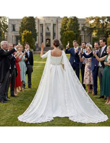 Ailes Cape en mousseline pour robe de mariage