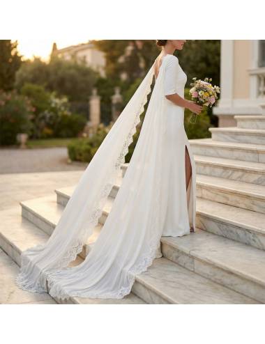 Alas de novia de chiffon y encaje