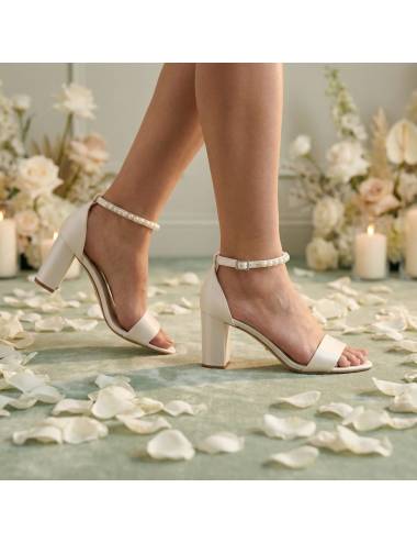 sandalo sposa tacco largo 8 cm