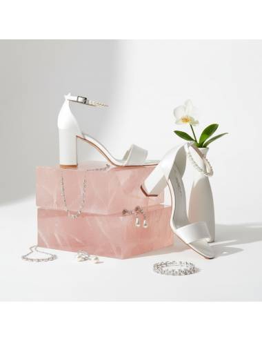 scarpe sposa tacco largo 8 cm