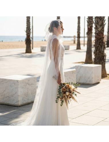 capa de tul para novia alternativa al velo