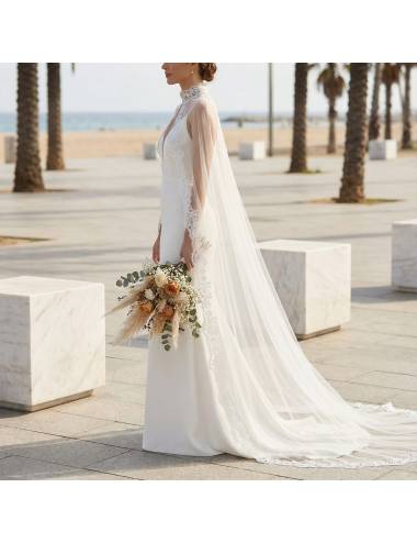 cape dresses for wedding bridal tulle cape overlay